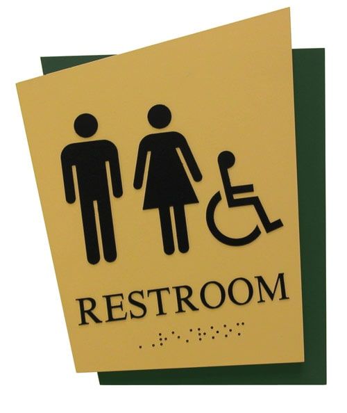 Engraved restroom sign